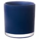 Option: VINDSTILLA: dark blue, glass candle holder. Cylindrical with decorative patterns.