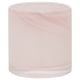 Rose-colored, cylindrical glass tealight holder with marbled design. Handcrafted for a unique look.