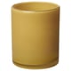 VINDSTILLA: yellow, cylindrical glass candle holder with subtle pattern, mouth-blown craftsmanship.