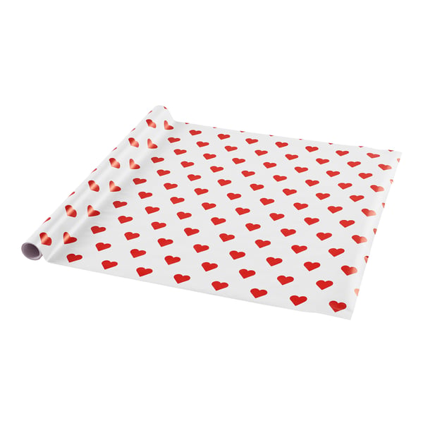 VINTERFINT Gift wrap roll, heart pattern/white/red, 3x0.57 m/1.71 m²