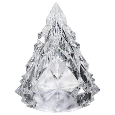 VINTERFINT crystal tree, clear. Geometric design, triangular base, faceted texture, elegant decor.