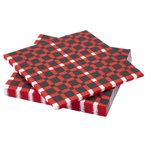 VINTERFINT Paper napkin, check pattern/multicolour, 33x33 cm