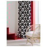VINTEROXBÄR Curtains, 1 pair, white/black, 145x250 cm