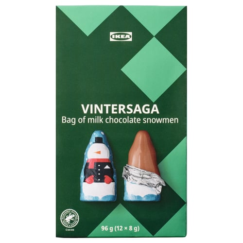 VINTERSAGA Bag of milk chocolate snowmen, Rainforest Alliance Certified, 96 g