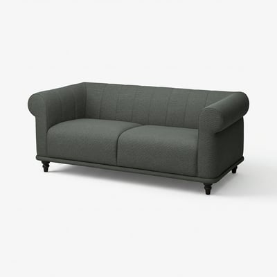 Dark green VISKAFORS sofa, classic design with rolled arms & soft cushions.