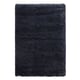 Dark blue plush rug, soft & inviting.