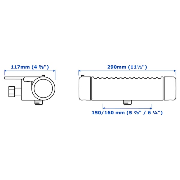 Illustration with measurements for the product: VOXNAN.