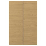 VOXTORP oak-brown cabinet doors, sleek modern design with integrated handles.