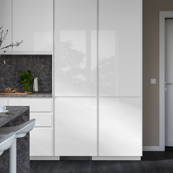 VOXTORP Door, high-gloss white/vertical handle, 60x140 cm