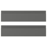 Dark grey matte drawer fronts, smooth with integrated handles, rectangular shape.