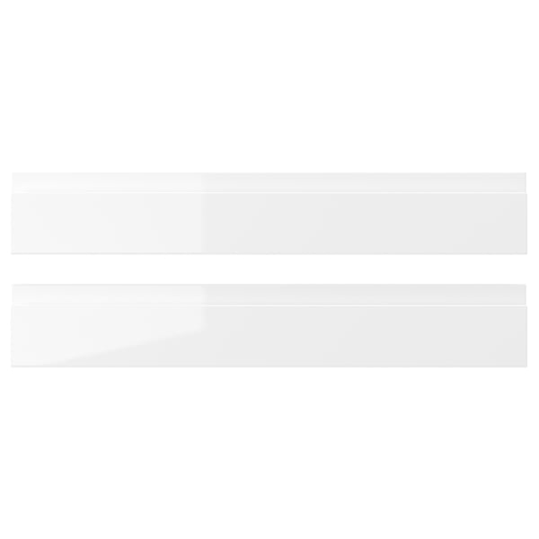 VOXTORP drawer fronts, white high gloss, sleek modern design, fiberboard and melamine foil, 25-year guarantee.