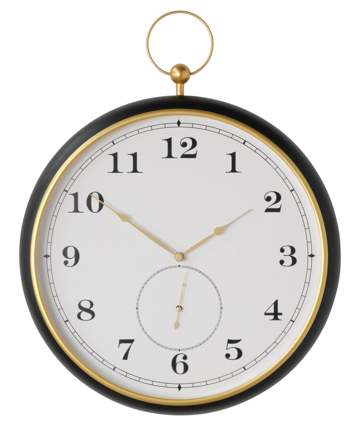 IKEA KUTTERSMYCKE väggklocka, svart, 46 cm
