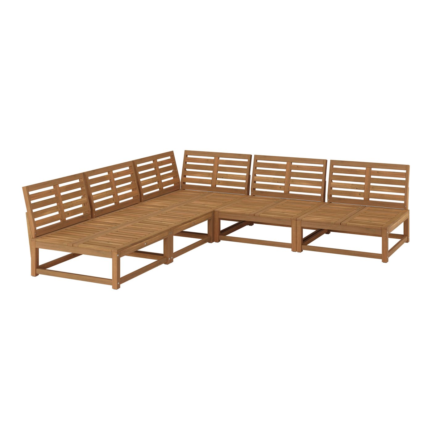 IKEA NÄMMARÖ hörnsoffa, 4-sits, utomhus/ljusbrunlaserad, 254 cm