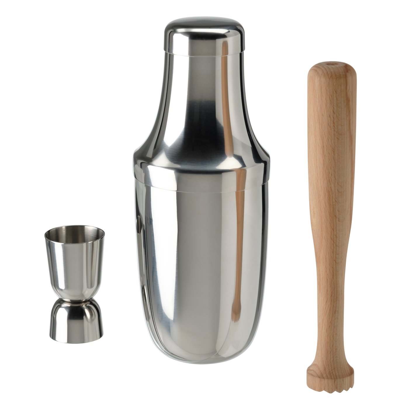 IKEA LUFTTÄT barset, 3 delar, rostfritt stål/trä