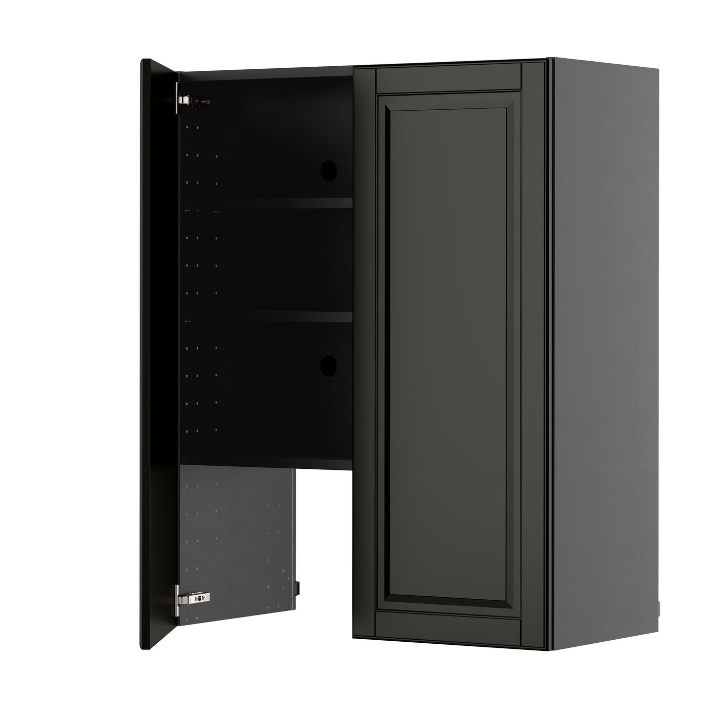 IKEA METOD väggskåp f köksfläkt/dörr, svartgrå/bodbyn svart, 80x100 cm