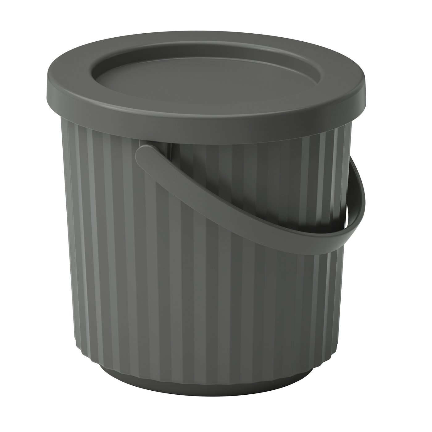 IKEA DAMMÄNG behållare med lock, mörkgrå, 8 l