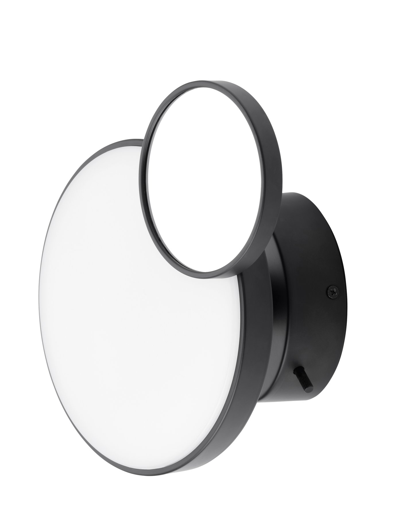 IKEA KABOMBA LED vägglampa med spegel, dimbar matt yta/svart, 20 cm