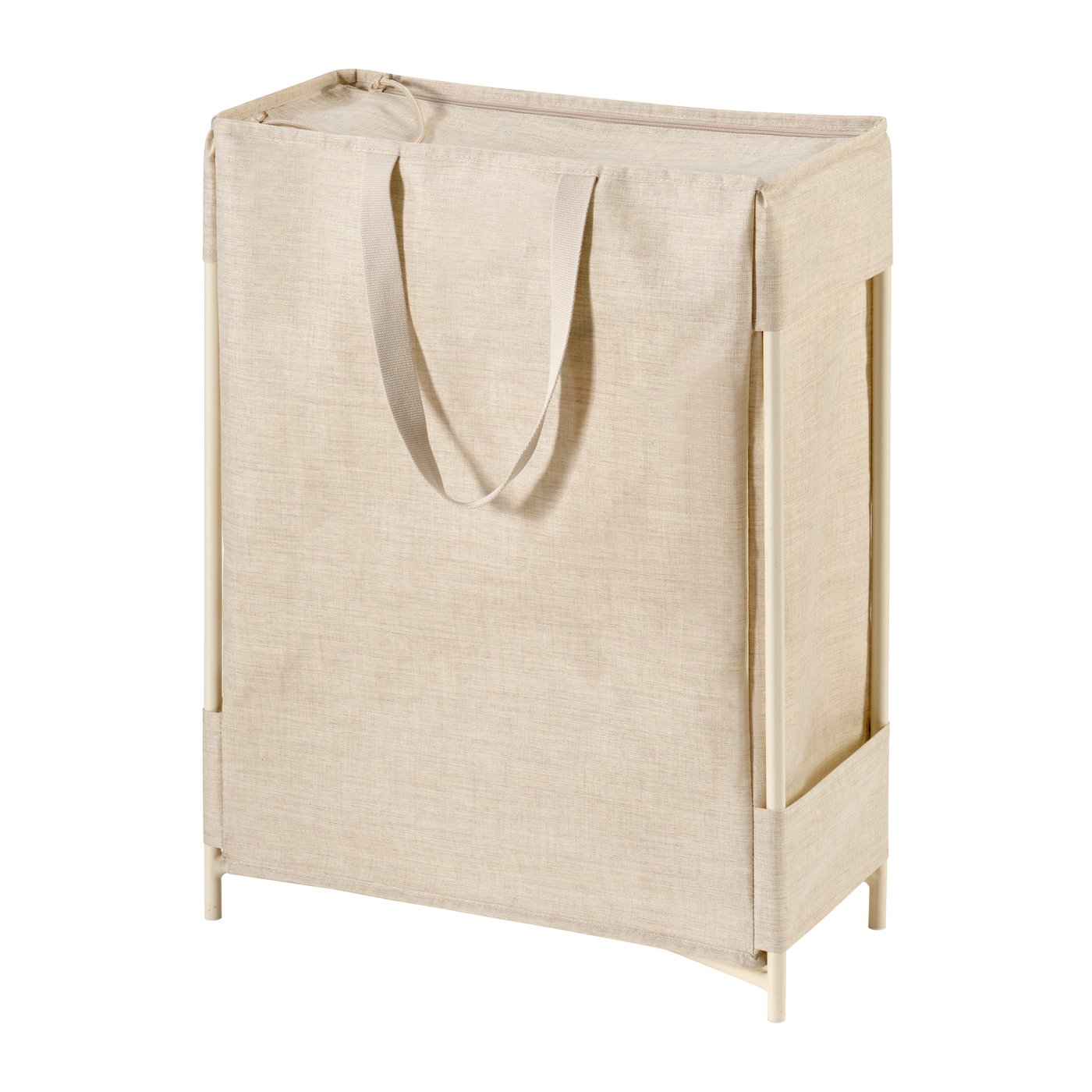 IKEA PURRPINGLA tvättsäck med stativ, beige, 42 l