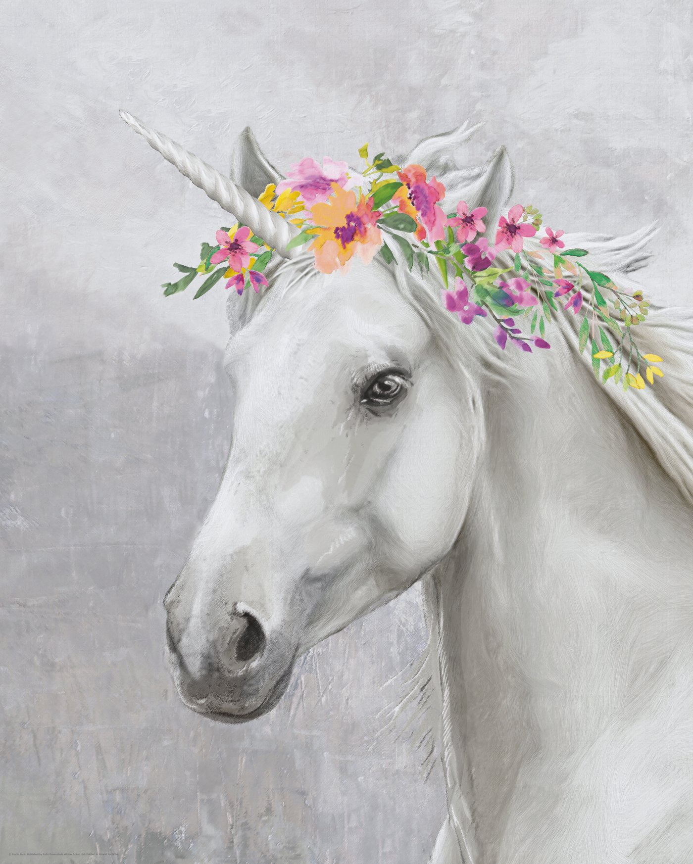 IKEA BILD poster, enhörning med blommor, 40x50 cm, bild