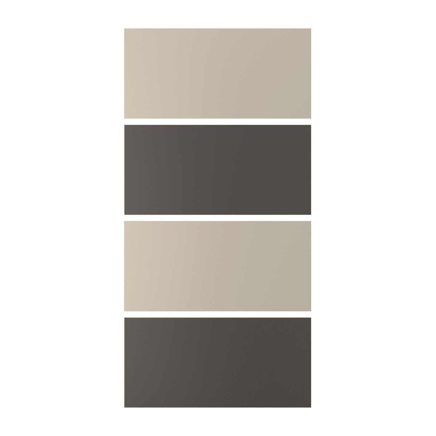IKEA MEHAMN 4 paneler till ram för skjutdörr, mörkgrå/gråbeige, 100x201 cm
