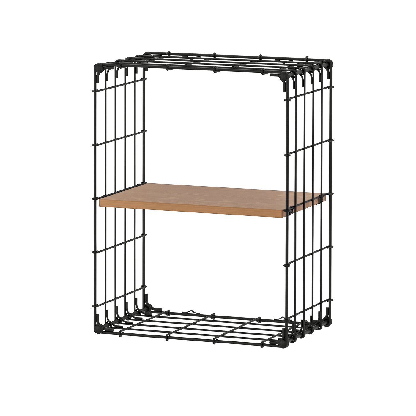 IKEA GULLHULT vägghylla, svart/furu antikfärg, 30x40 cm