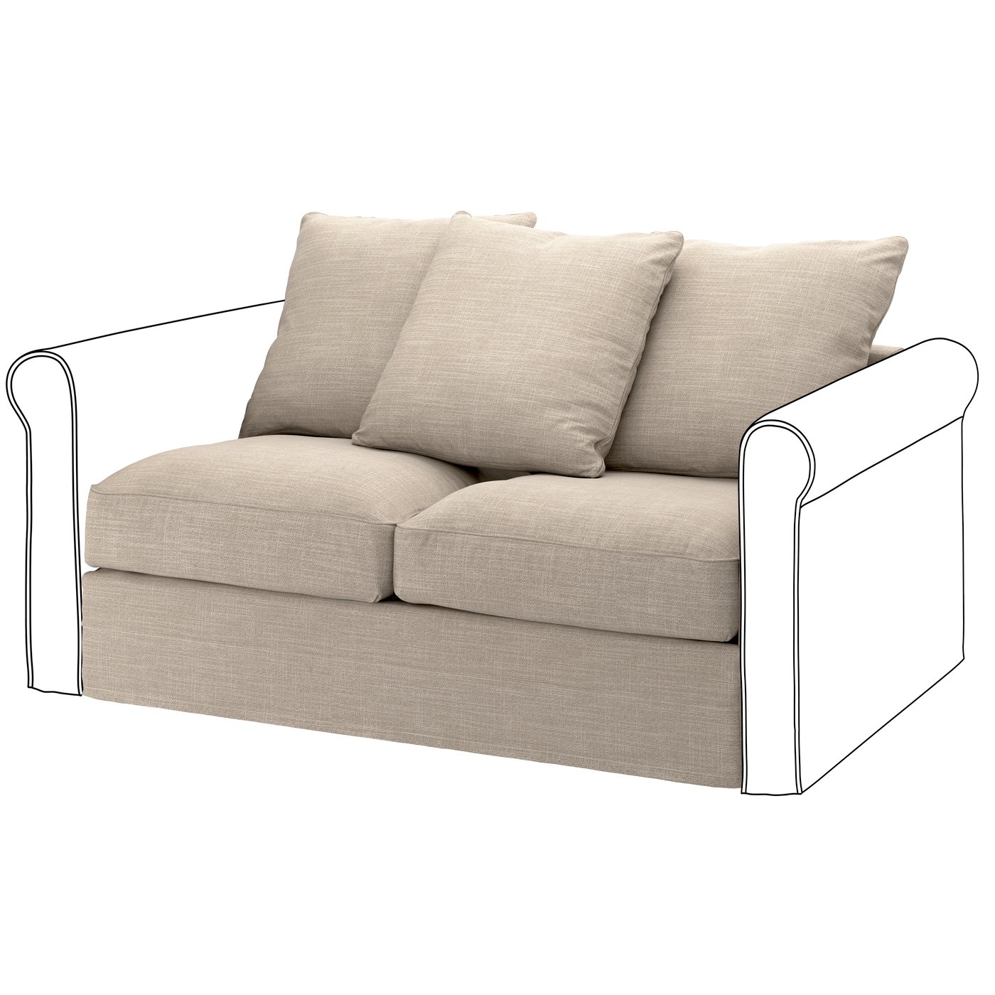 IKEA GRÖNLID klädsel till 2-sitssektion, hillared beige