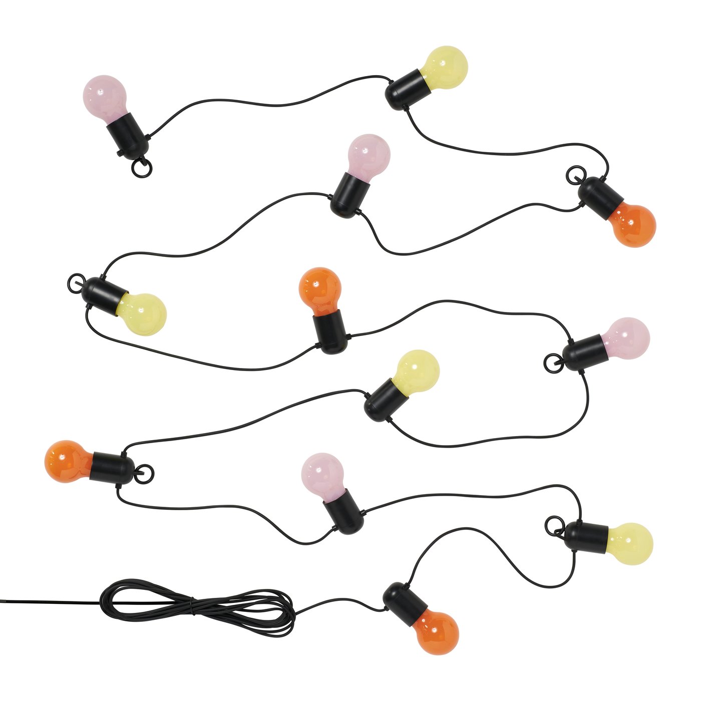 IKEA SOLVINDEN LED ljusslinga med 12 ljuskällor, utomhus/flerfärgad