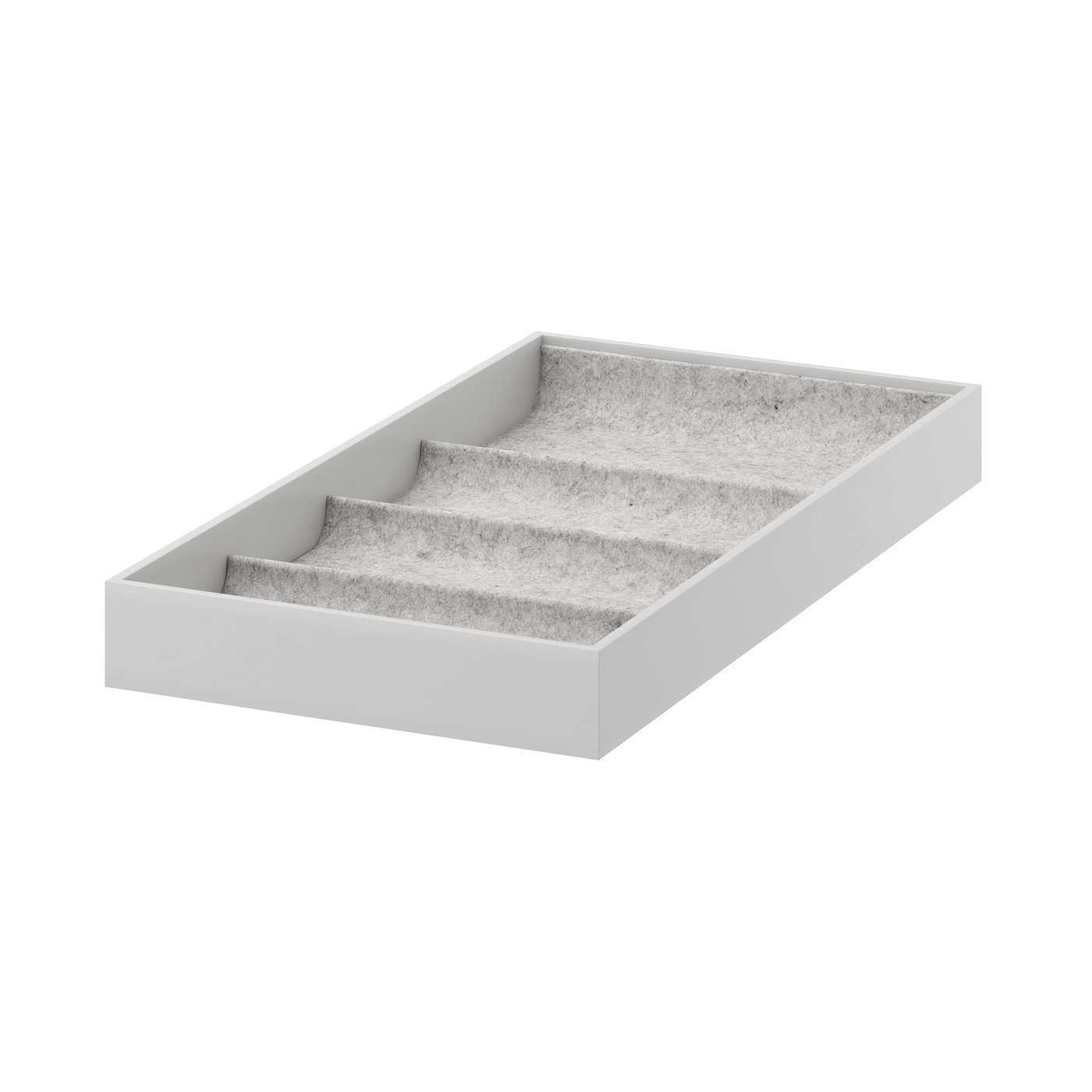 IKEA KOMPLEMENT insats med 4 fack, ljusgrå, 25x53x5 cm