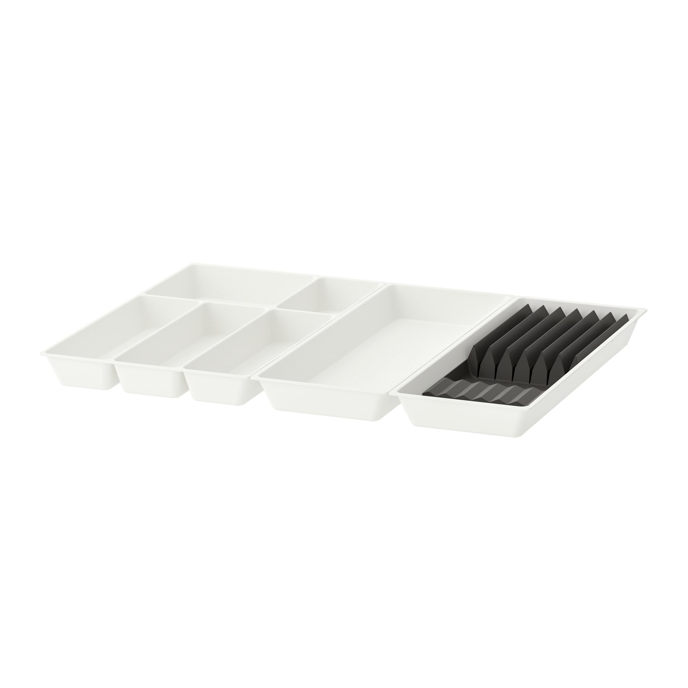 IKEA UPPDATERA bestick+redsklåda/låda m knivfack, vit/antracit, 72x50 cm