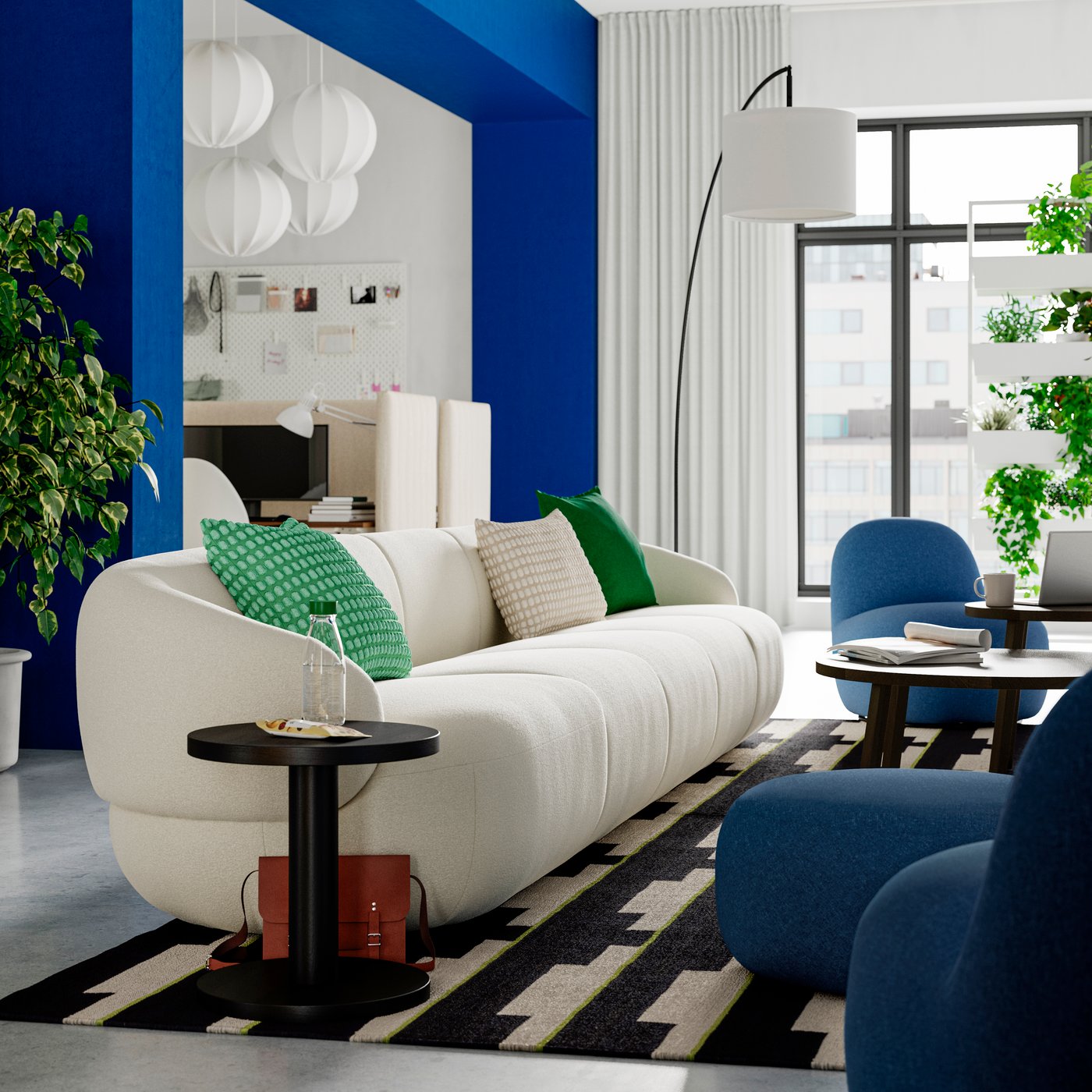 IKEA LILLESÄTER 6-sitsig soffa, axvall off-white