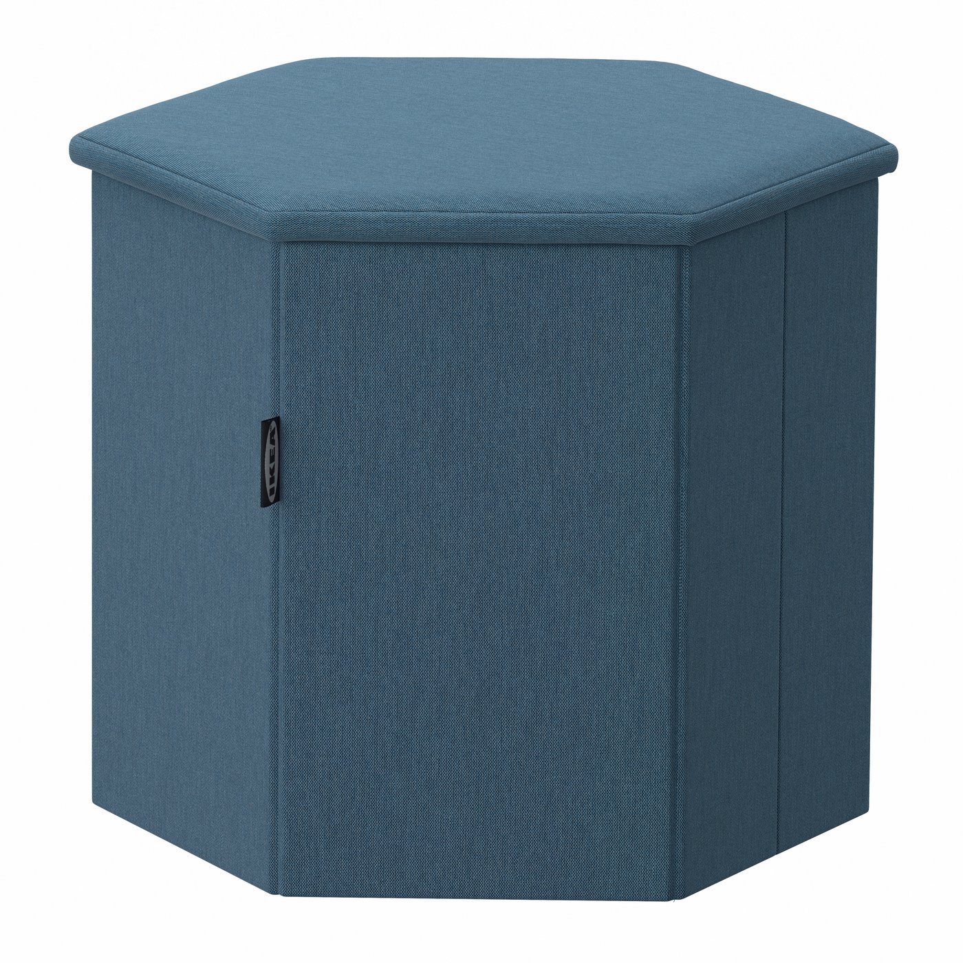 IKEA KJUGE sittpuff med förvaring, knisa mellanblå
