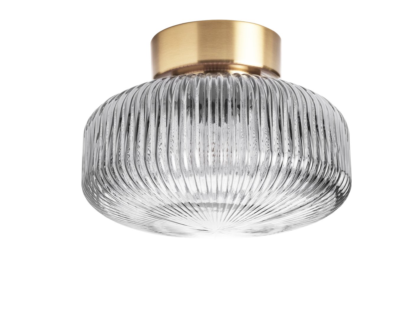 IKEA SOLKLINT plafond, mässing/grå klarglas, 27 cm