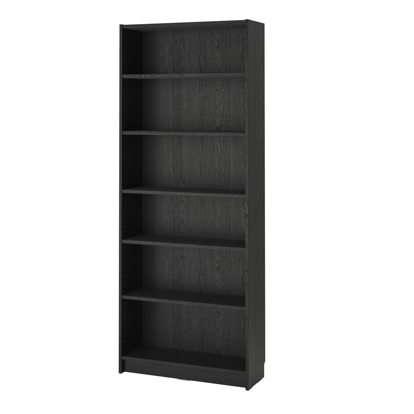 IKEA BILLY bokhylla, svart ekmönstrad, 80x28x202 cm