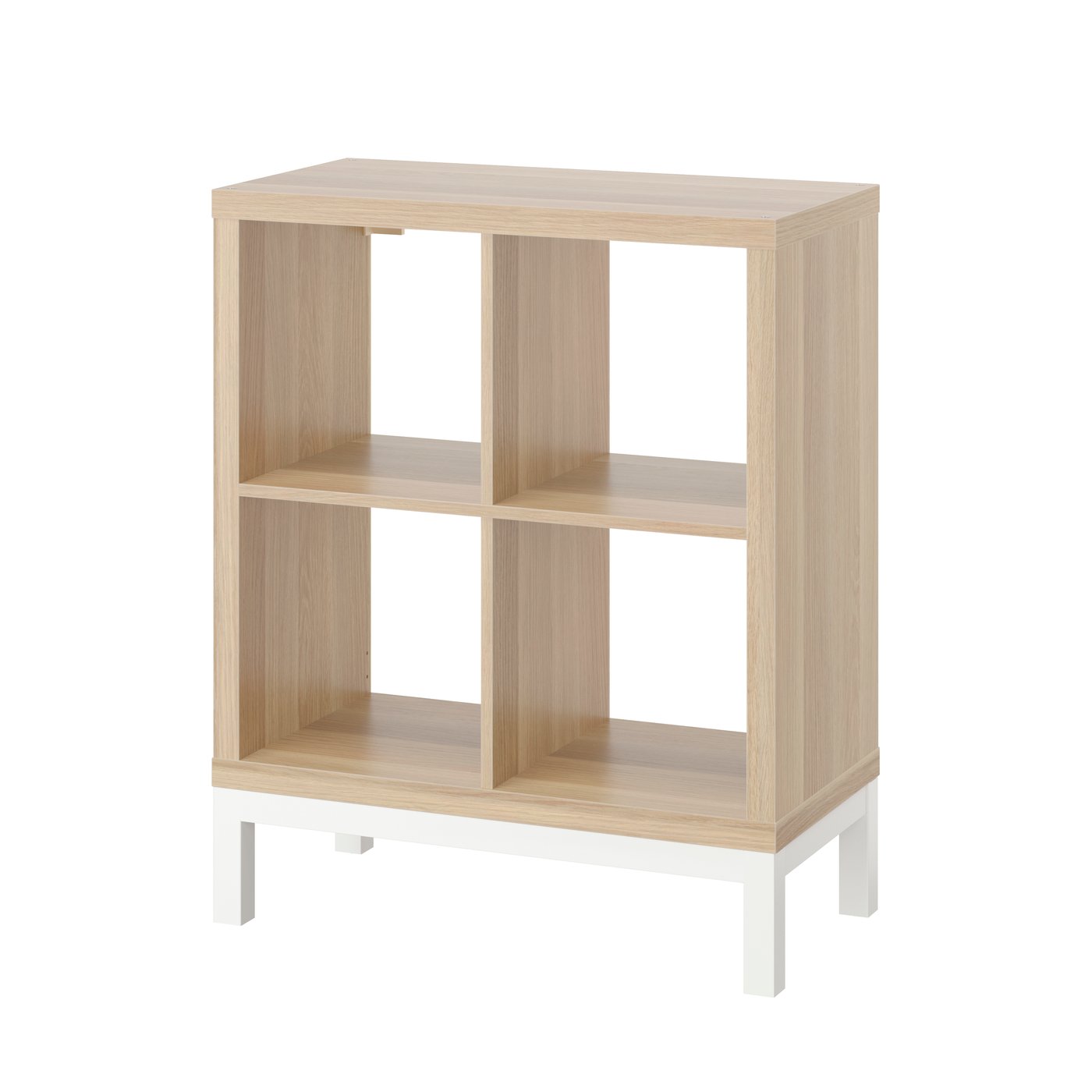IKEA KALLAX hylla med underrede, vitlaserad ekeffekt/vit, 77x94 cm