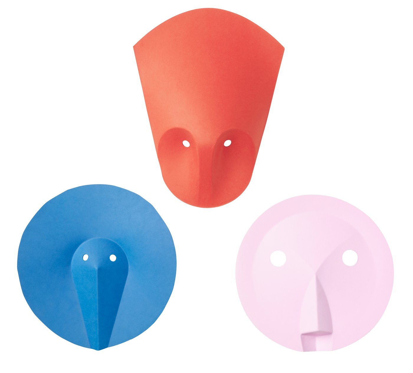 IKEA PS 2026 väggdekoration, set om 3, rosa röd/blå
