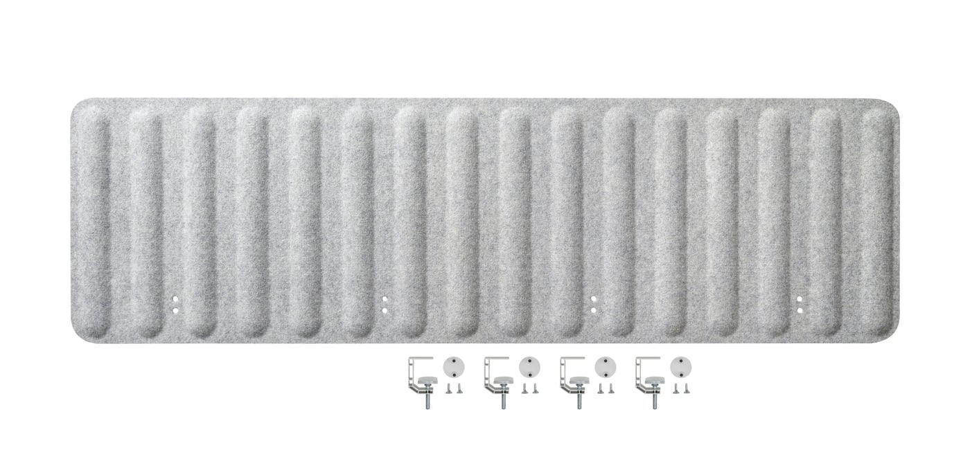 IKEA EILIF avskärmning för skrivbord, grå, 160x48 cm