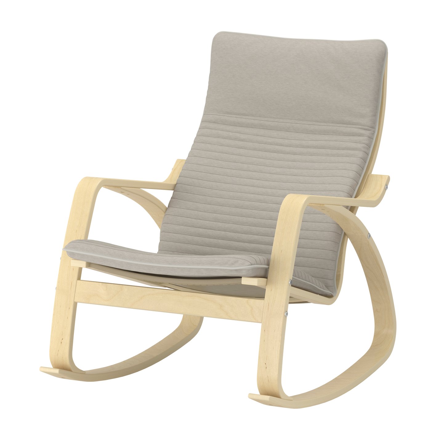 IKEA POÄNG gungstol, björkfaner/knisa ljusbeige
