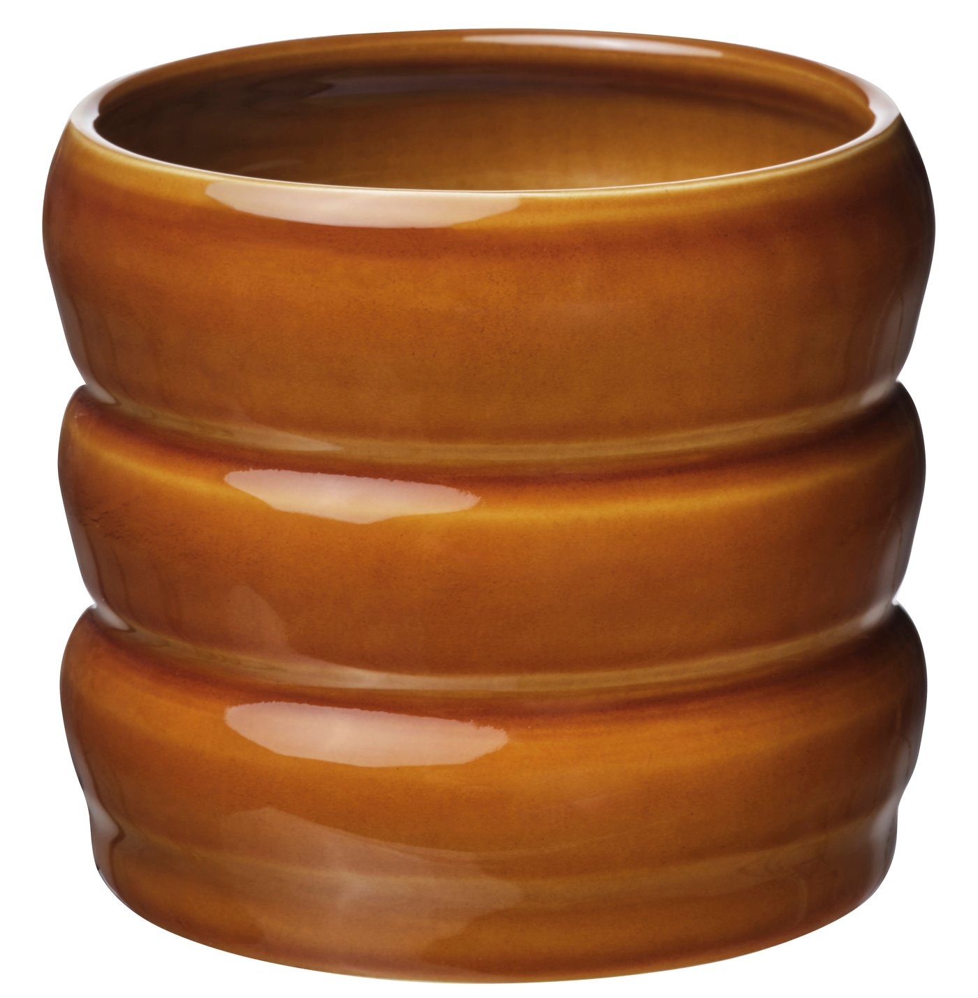 IKEA HASSELBUKETT kruka, inom-/utomhus/brungul, 12 cm
