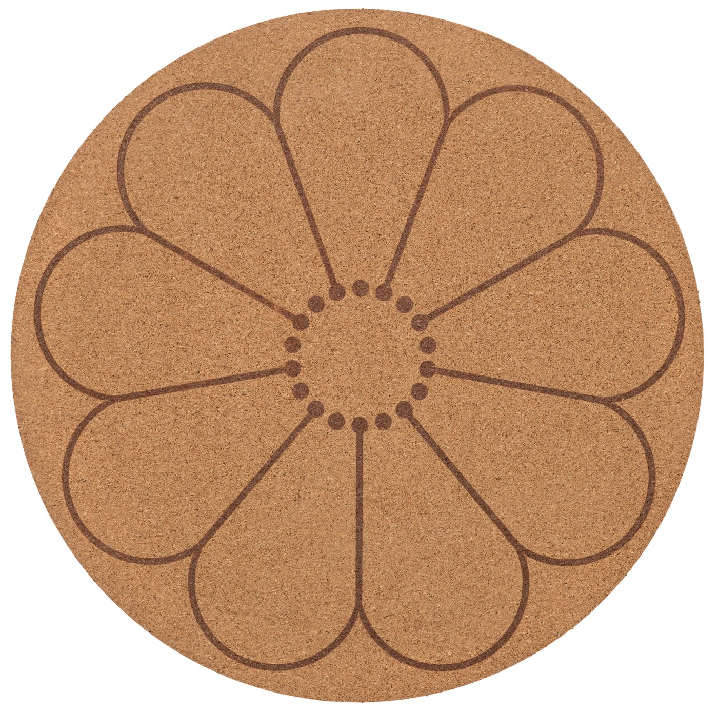 IKEA SVARTVIDE tablett, kork/mönstrad blomma, 35 cm