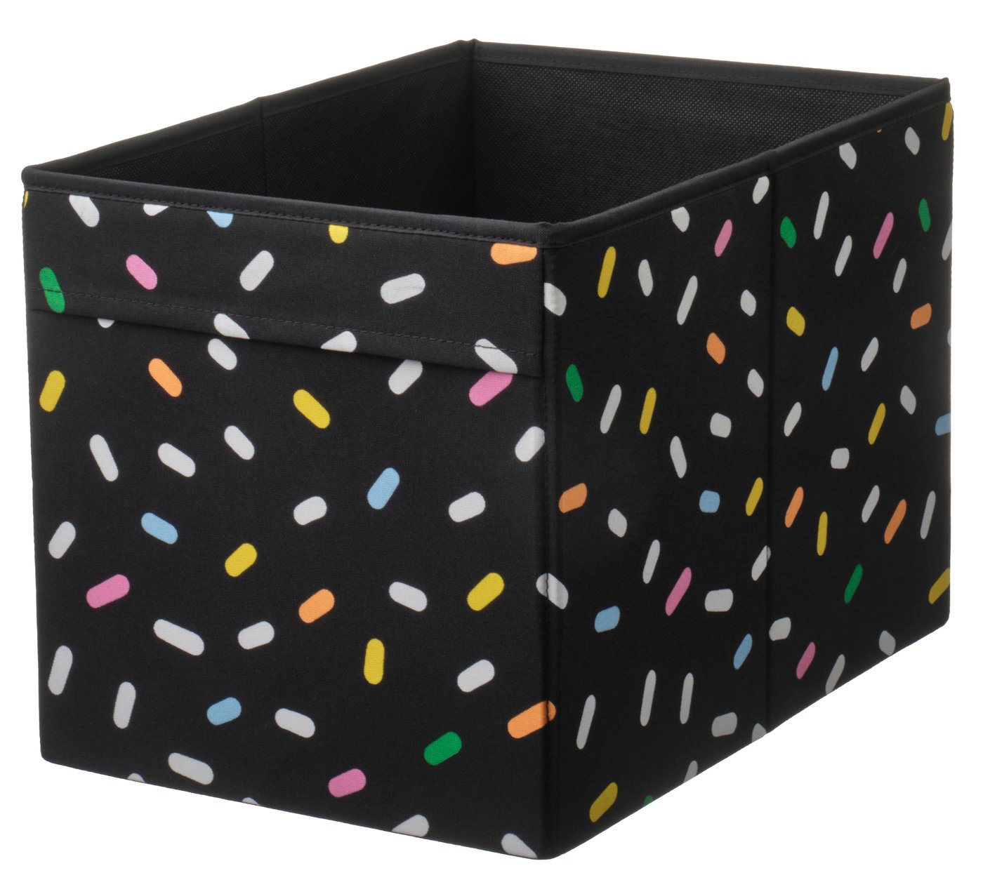 IKEA SKÅJARE låda, svart/strössel, 26x37x26 cm