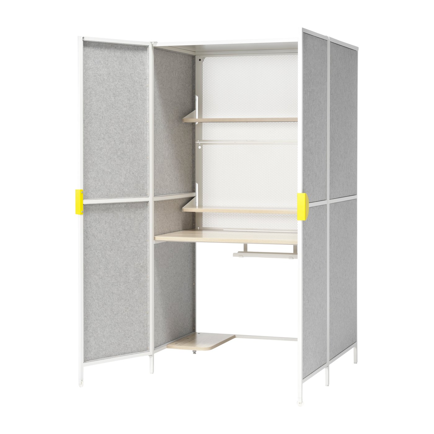 IKEA BRÄNNBOLL gamingstation, ljusgrå/vit, 100x72x180 cm