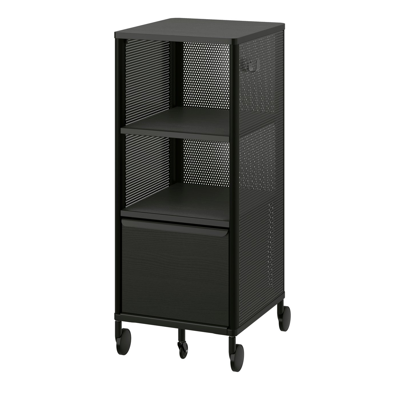 IKEA BEKANT förvaringsmöbel på hjul, nät/svart, 41x101 cm