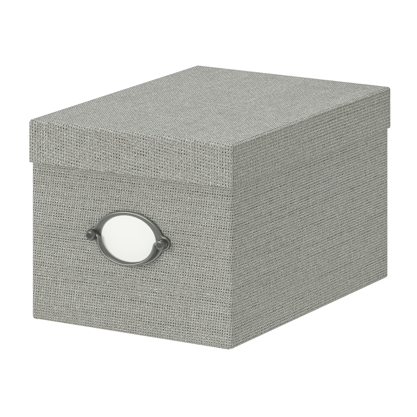 IKEA KVARNVIK förvaringslåda med lock, grå, 18x25x15 cm