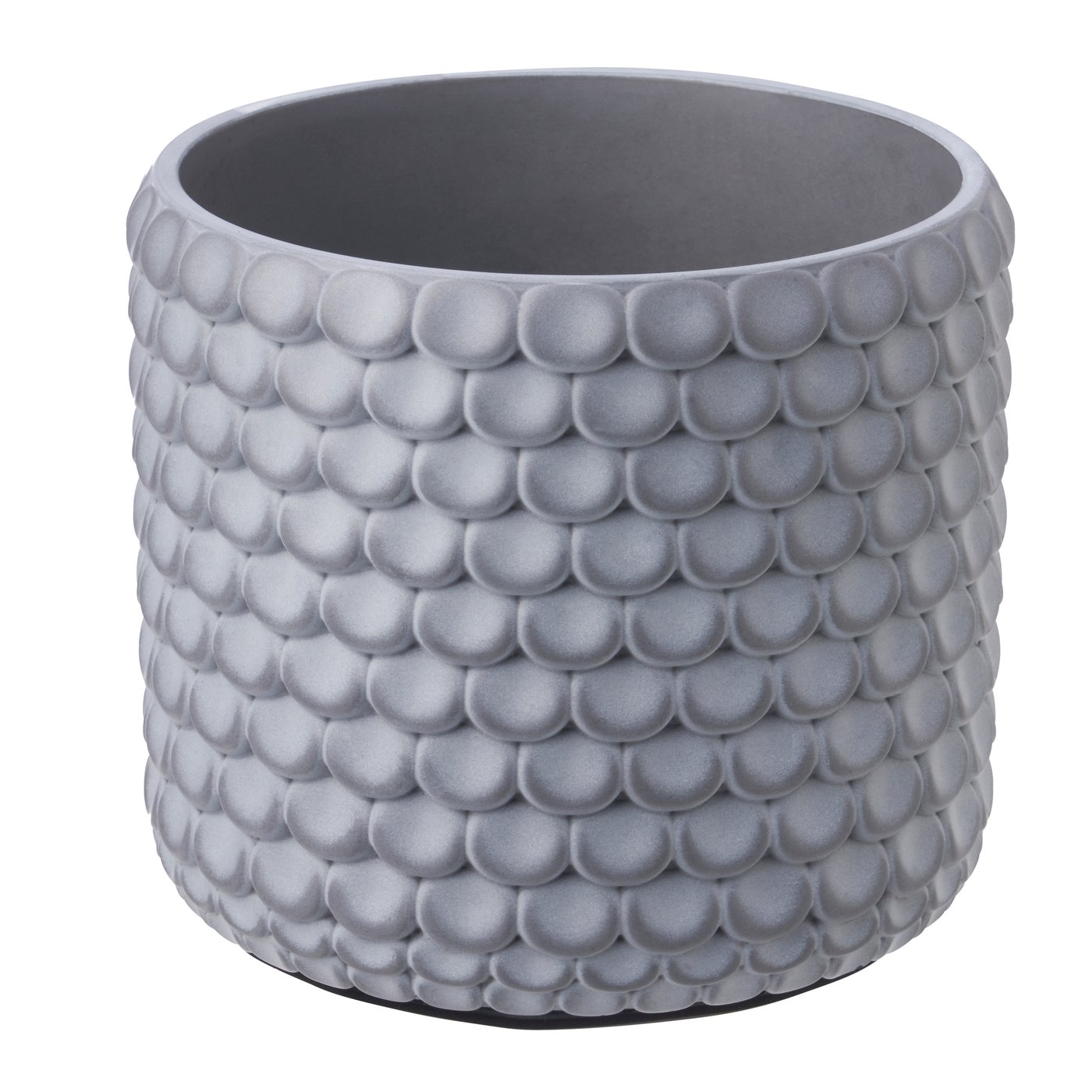 IKEA BÄCKDRÅG kruka, fiskfjällsmönstrad/vit grå, 15 cm