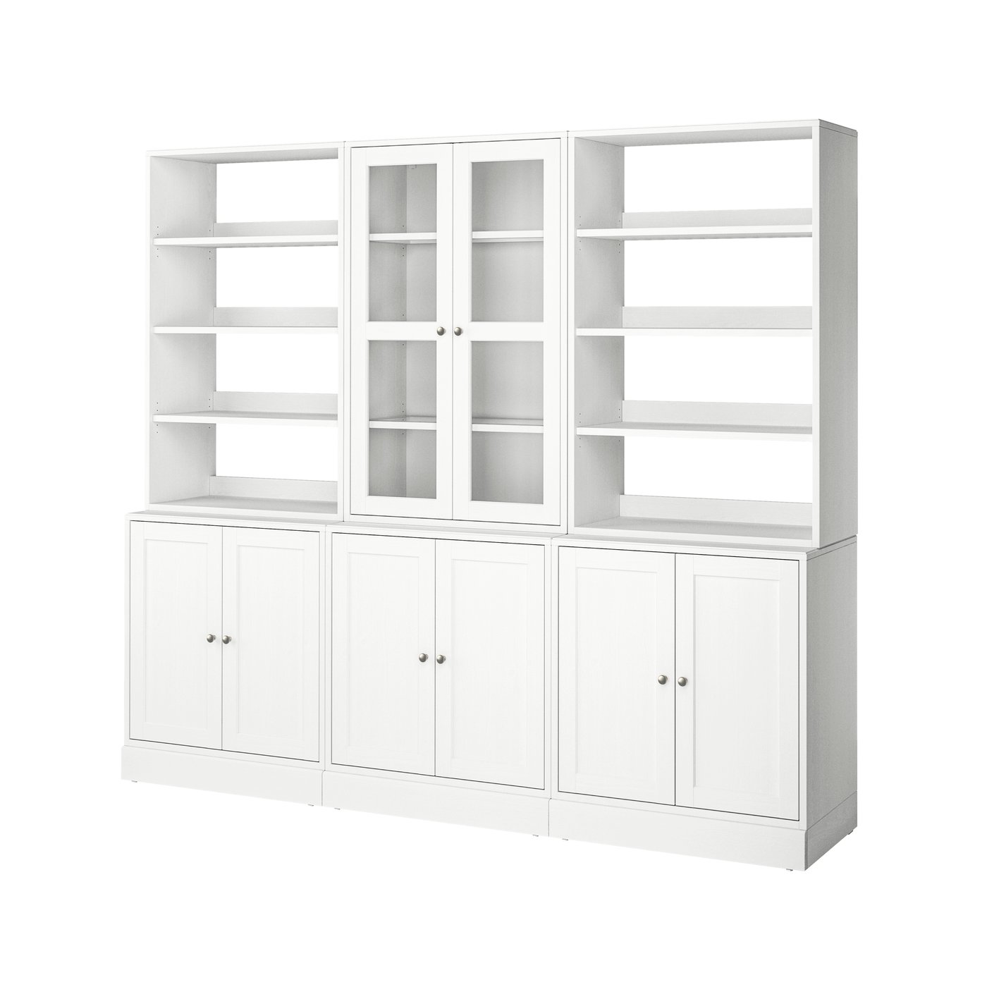 IKEA HAVSTA förvaringskombination med glasdörr, vit, 243x47x212 cm