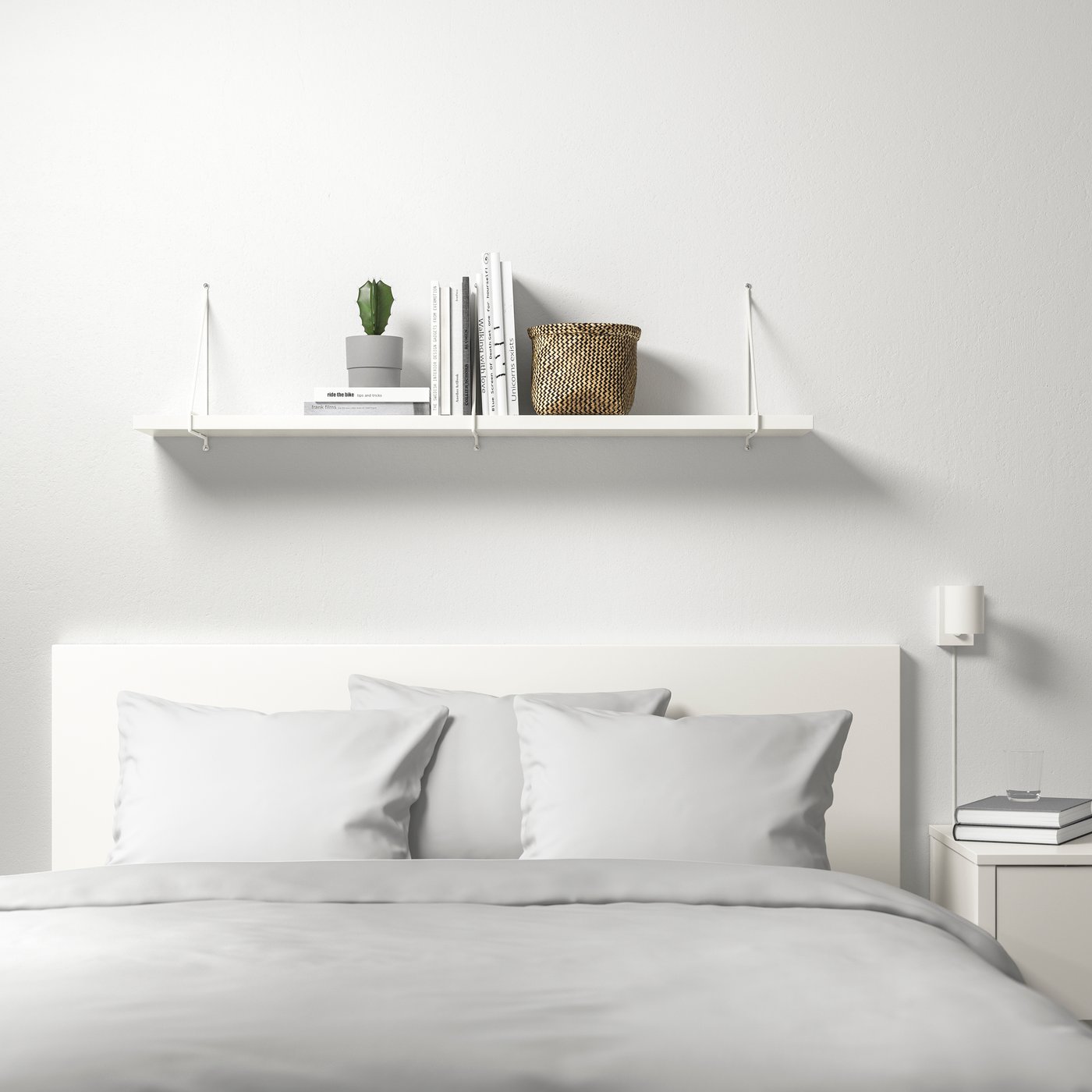 IKEA BERGSHULT / PERSHULT vägghylla, vit/vit, 120x20 cm
