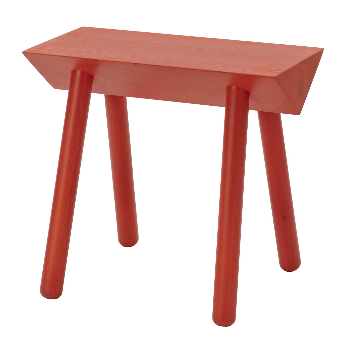 IKEA OMMJÄNGE pall, orange-röd/laserad
