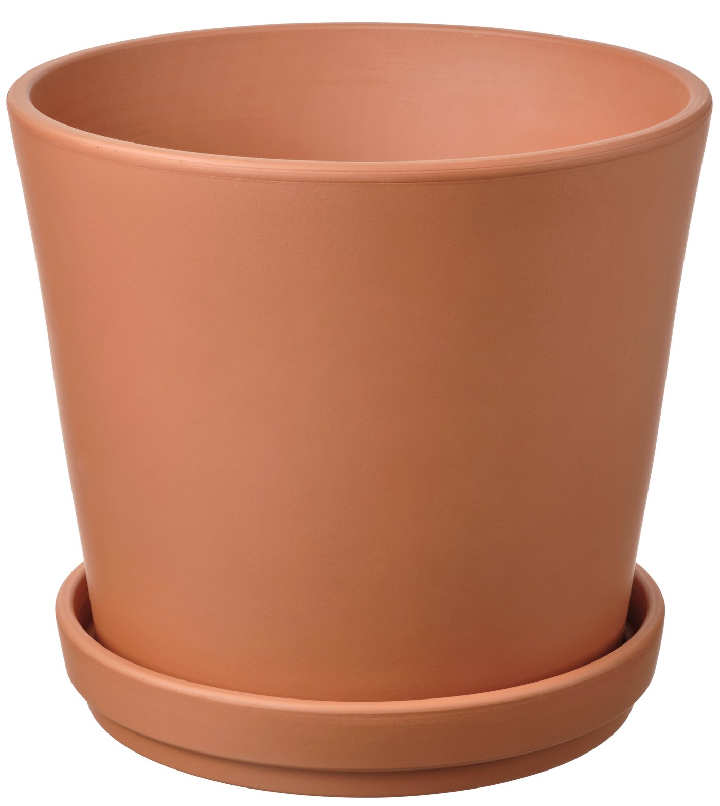 IKEA BRUNBÄR kruka med fat, utomhus terrakotta, 24 cm