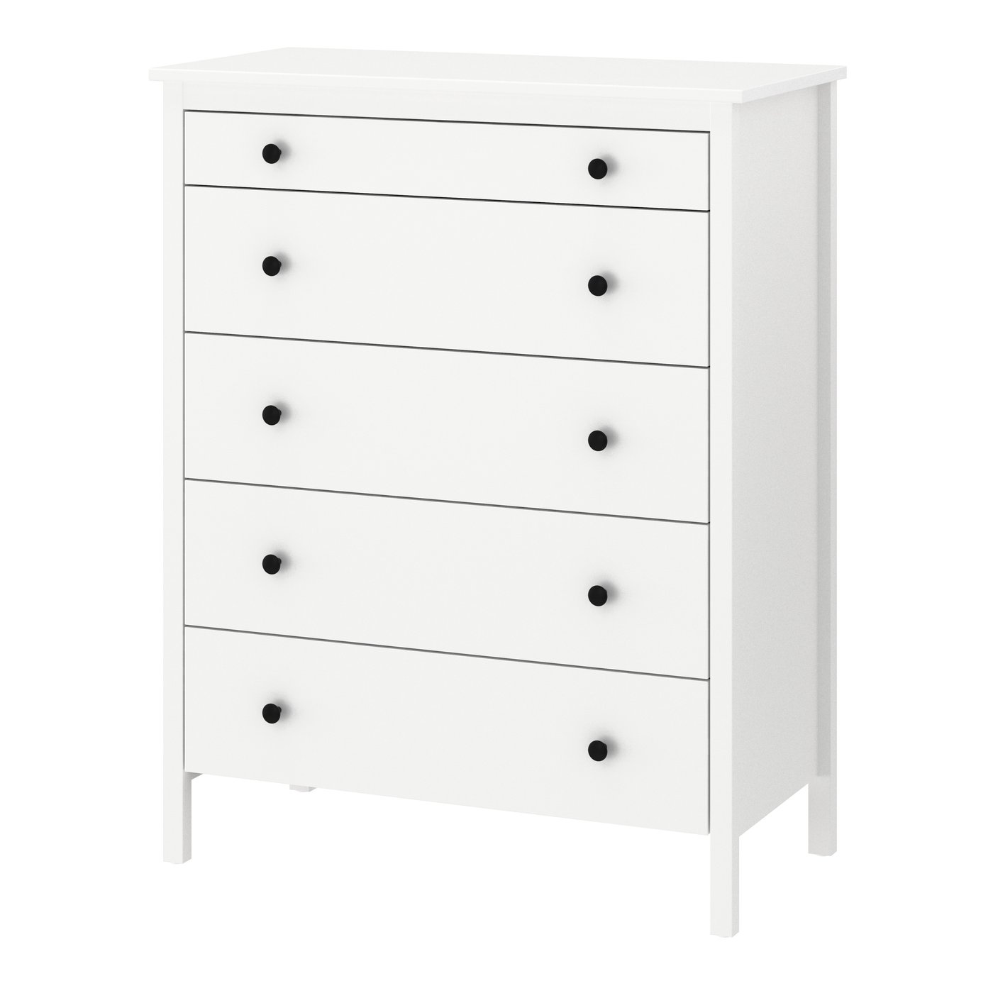 IKEA KOPPANG byrå med 5 lådor, vit, 90x44x114 cm