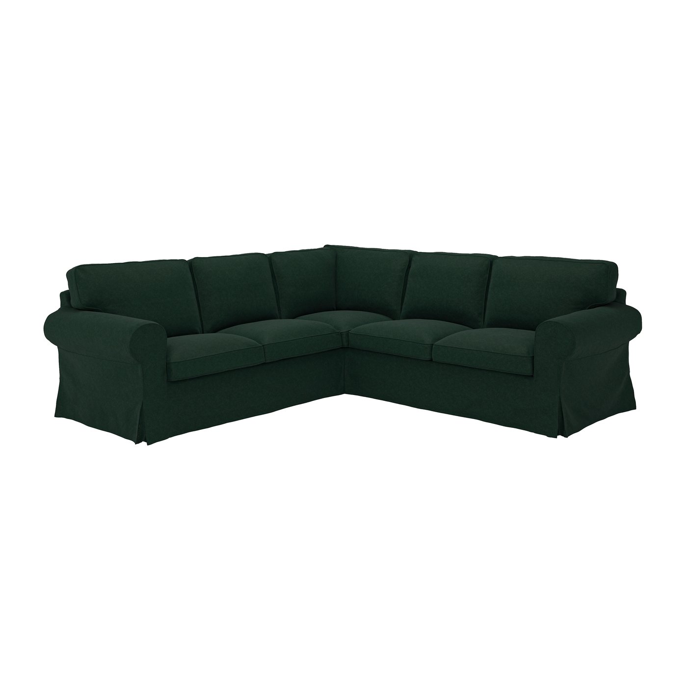 IKEA EKTORP hörnsoffa, 4-sits, tallmyra mörkgrön